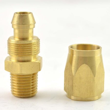 INTERSTATE PNEUMATICS 5/16" Reusable Solid Hose-End Fitting with 1/4" NPT Male End HRPZ55-01